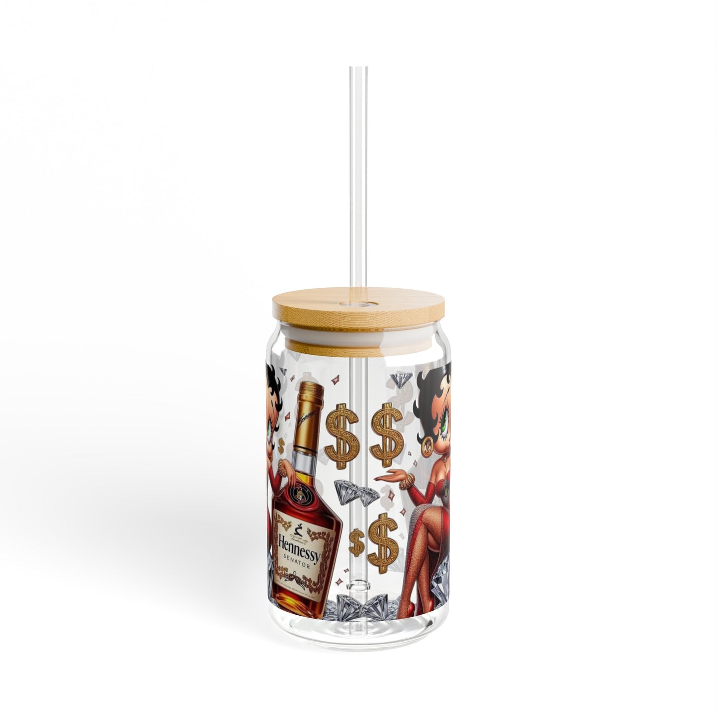 "Betty Sips" Sipper Glass, 16oz