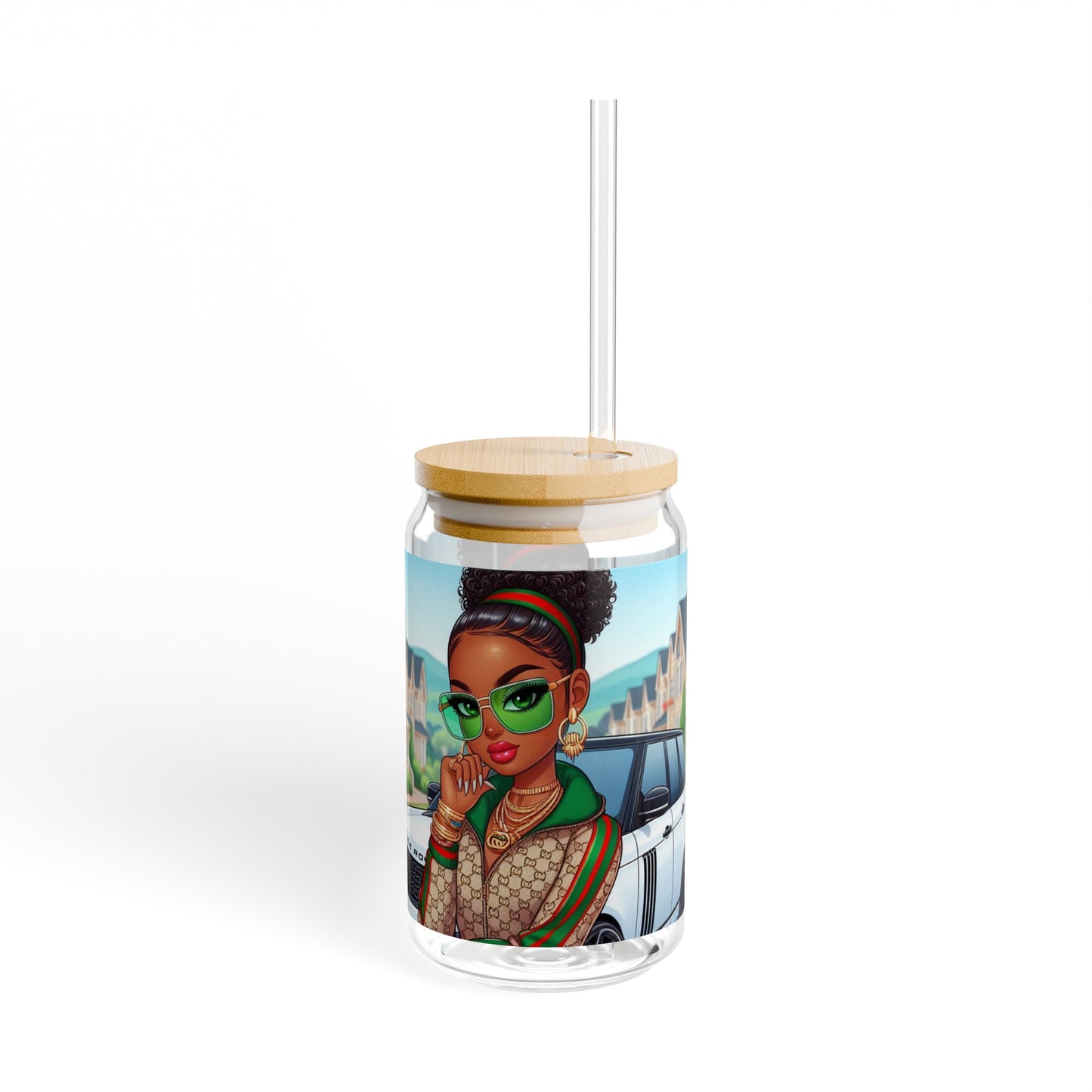 "LUX BEAUTY" Sipper Glass, 16oz