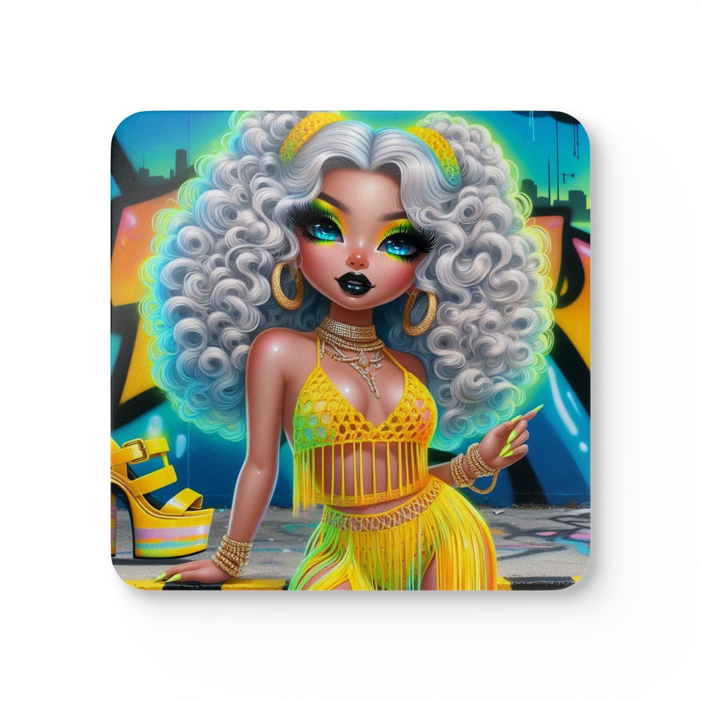 "PRETTY IN YELLOW" Coaster Set