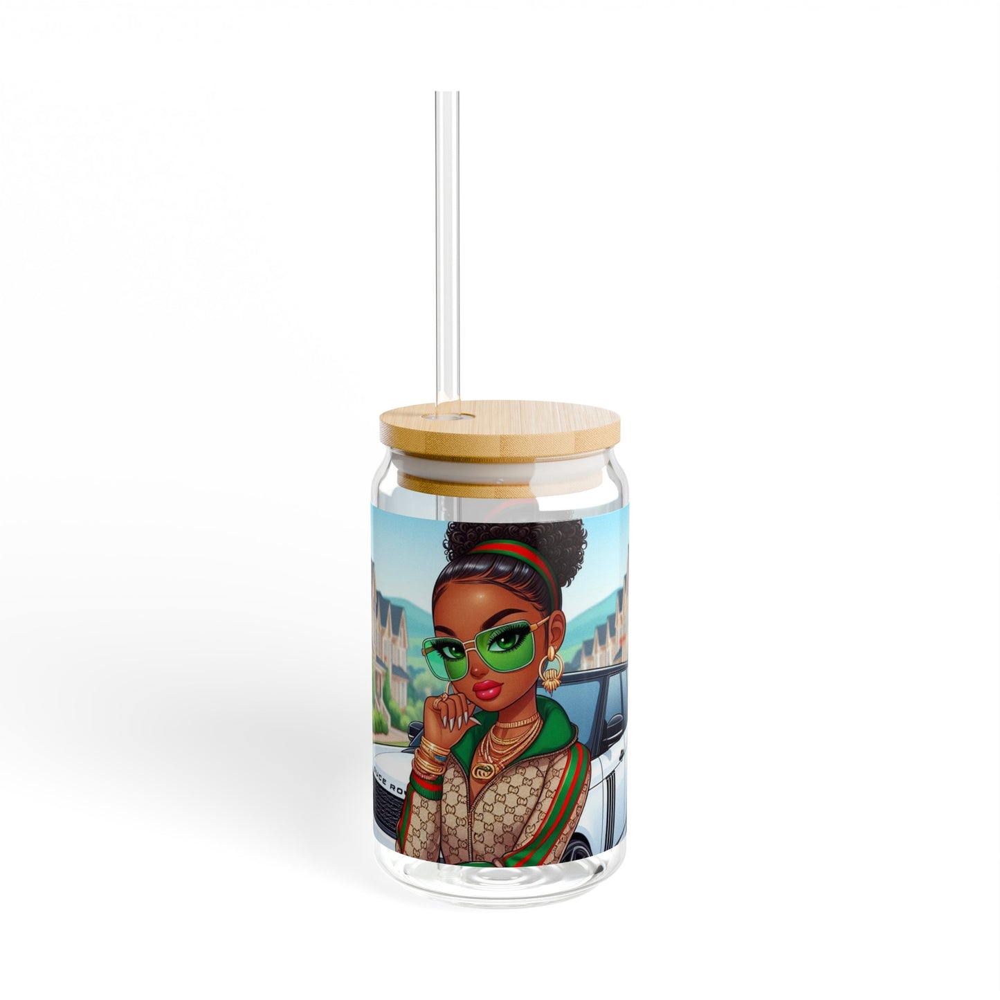 "LUX BEAUTY" Sipper Glass, 16oz