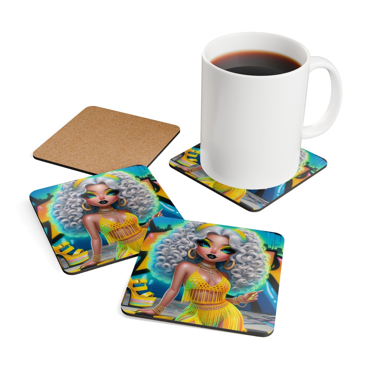 "PRETTY IN YELLOW" Coaster Set