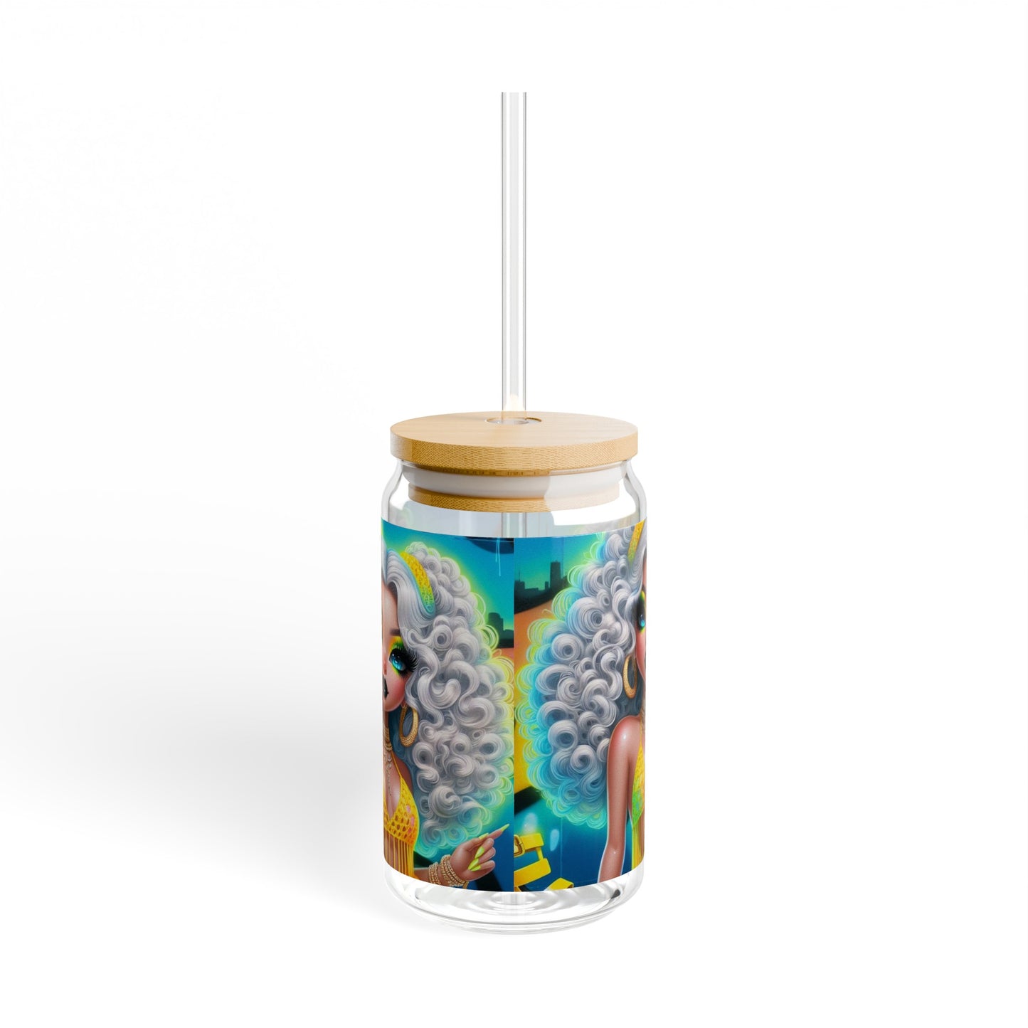 "Pretty In Yellow" Sipper Glass, 16oz