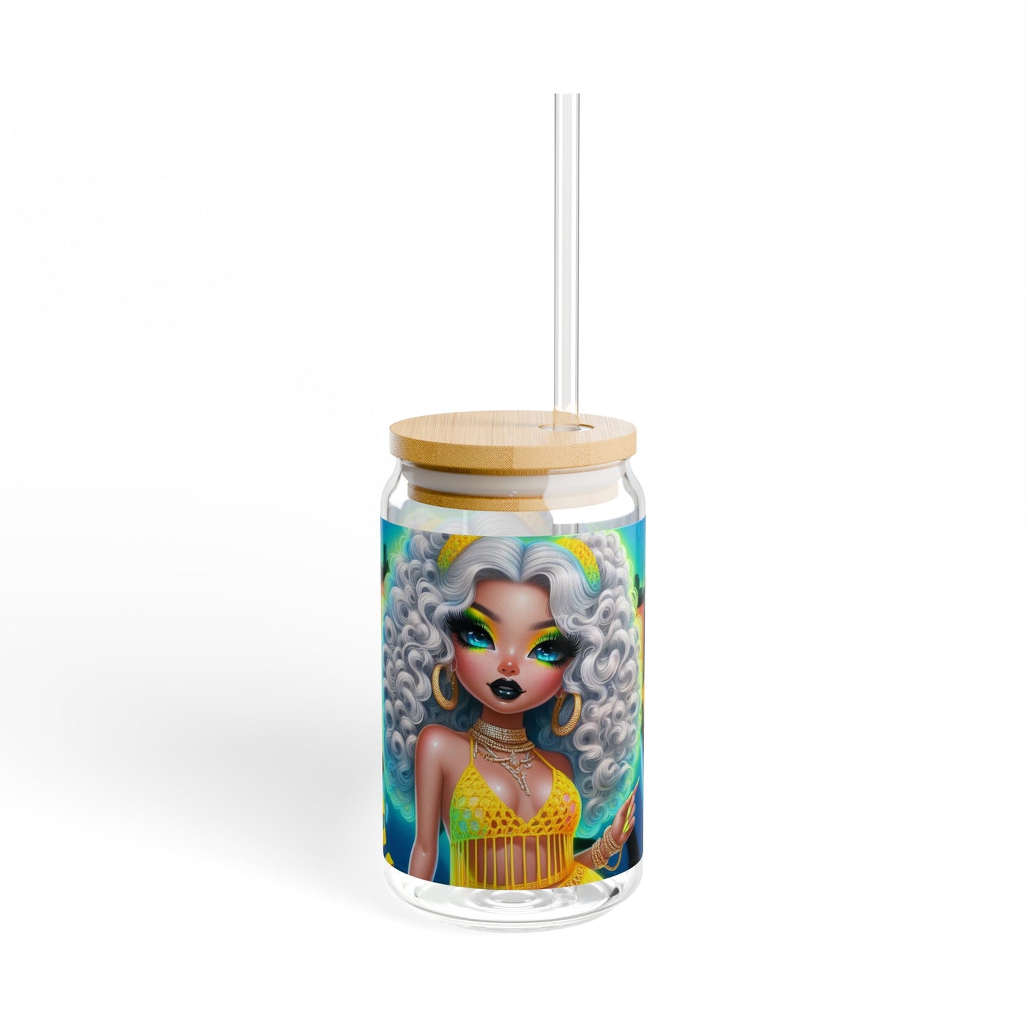 "Pretty In Yellow" Sipper Glass, 16oz