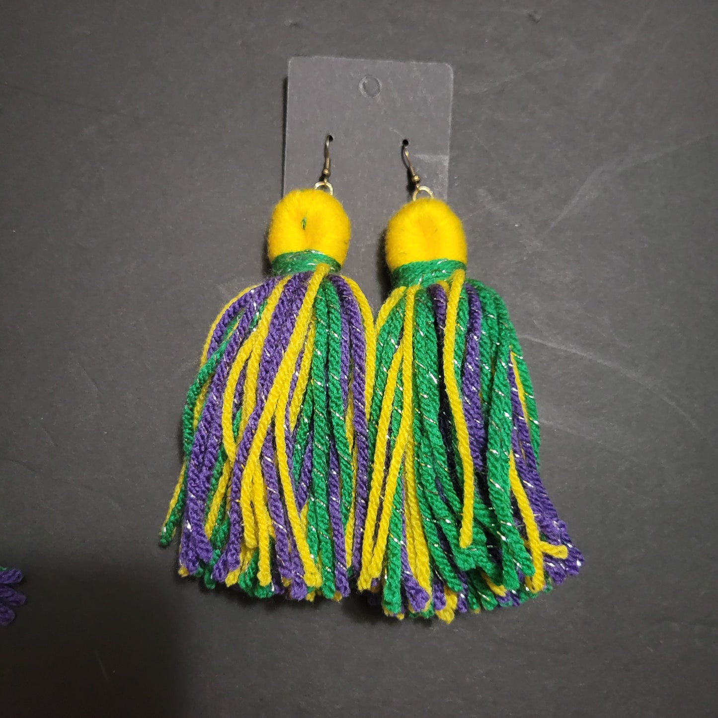 Mardi Gras Looped Tassel Earrings | Devine Decor LLC