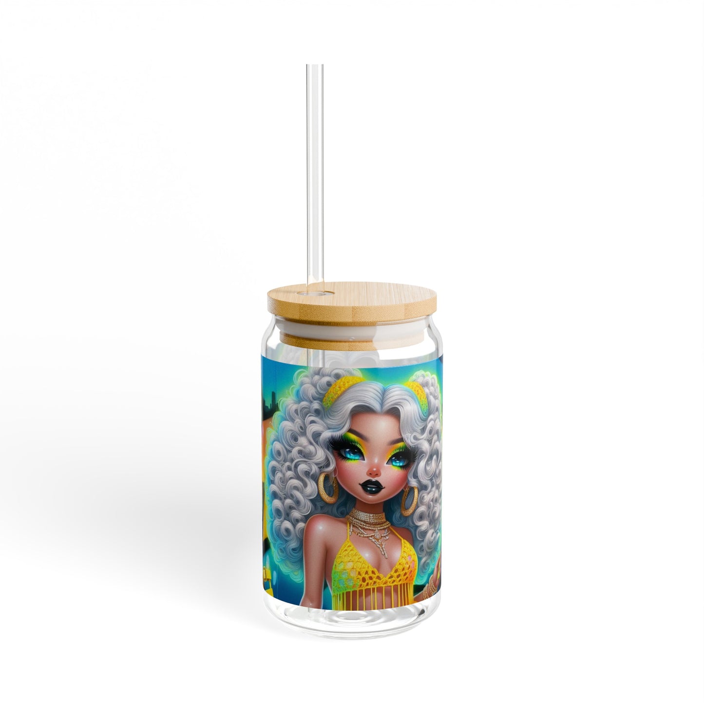 "Pretty In Yellow" Sipper Glass, 16oz