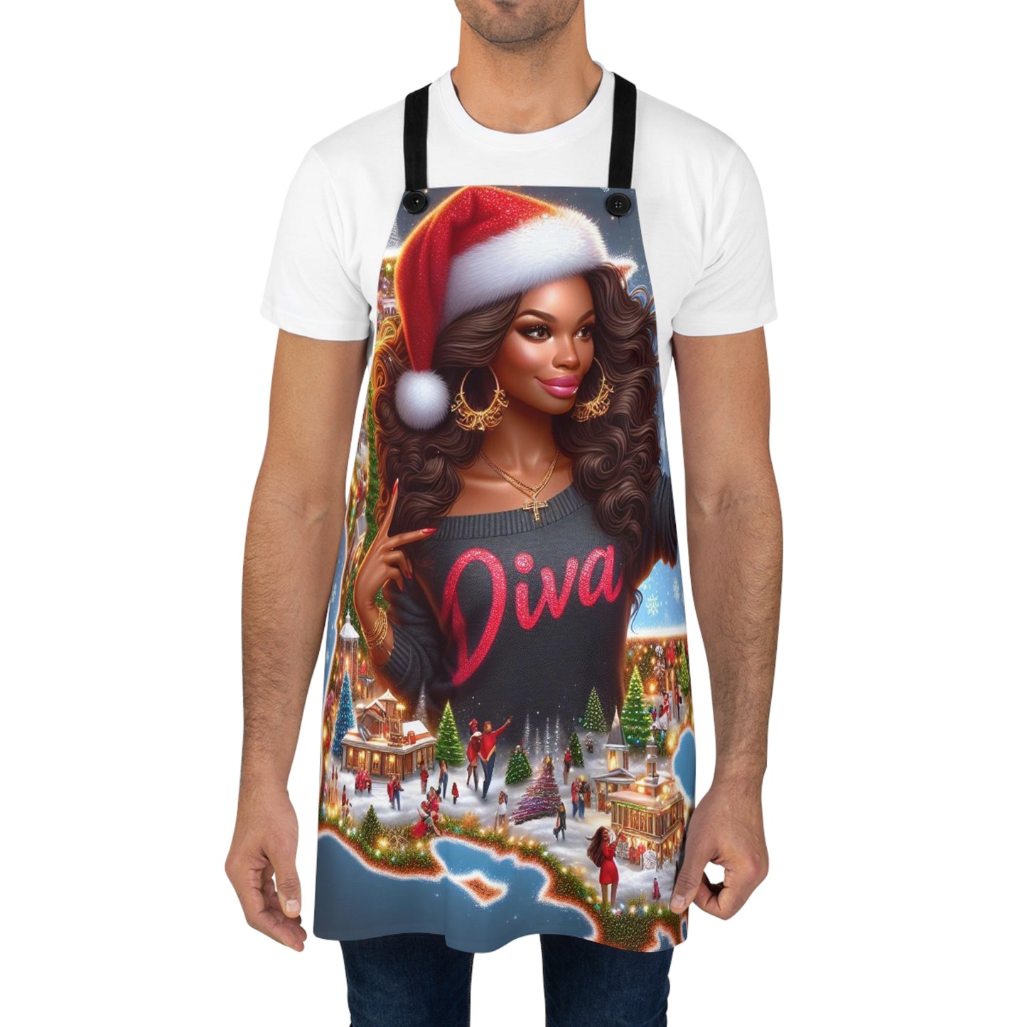 Louisiana Diva (Melanin) Christmas Apron | Devine Decor