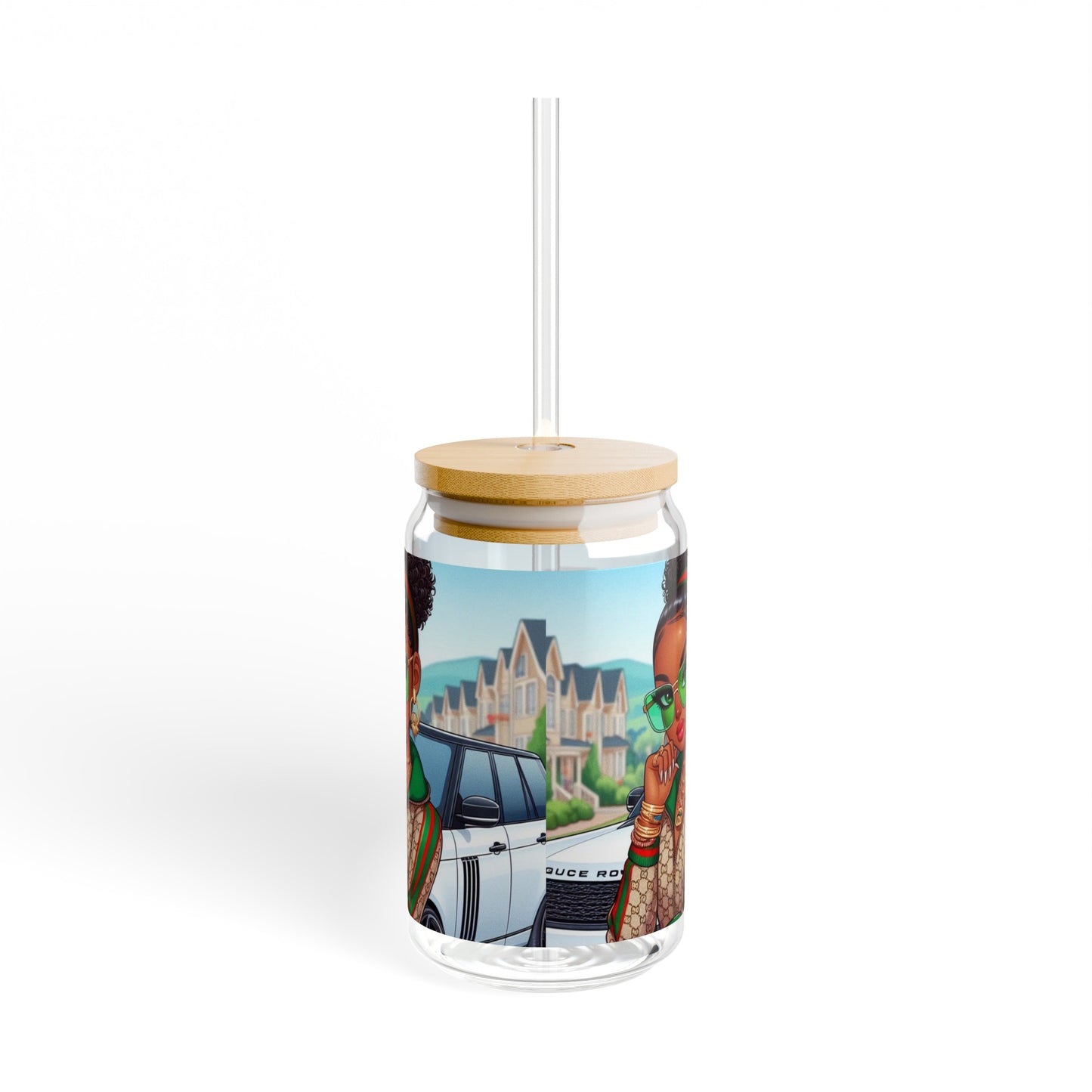 "LUX BEAUTY" Sipper Glass, 16oz