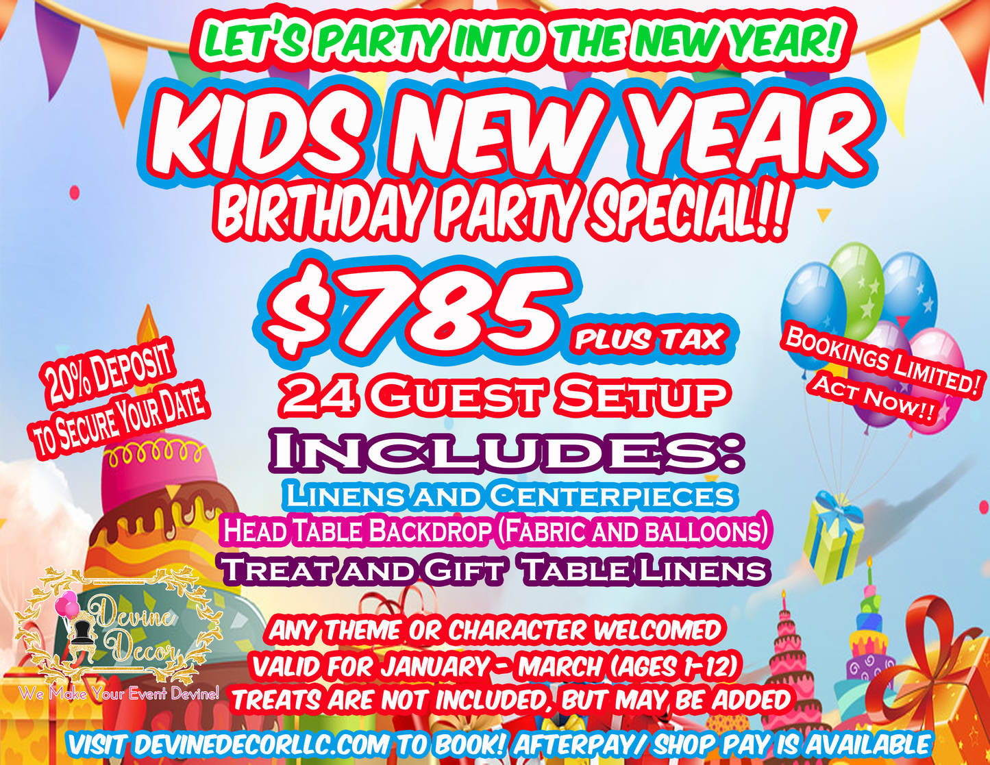 New Year Kids Party Special| Devine Decor LLC
