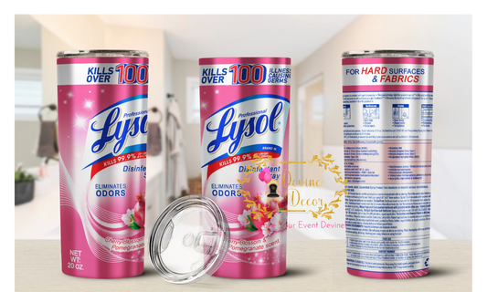 20 oz Disinfectant Spray Inspired Tumbler | Devine Decor