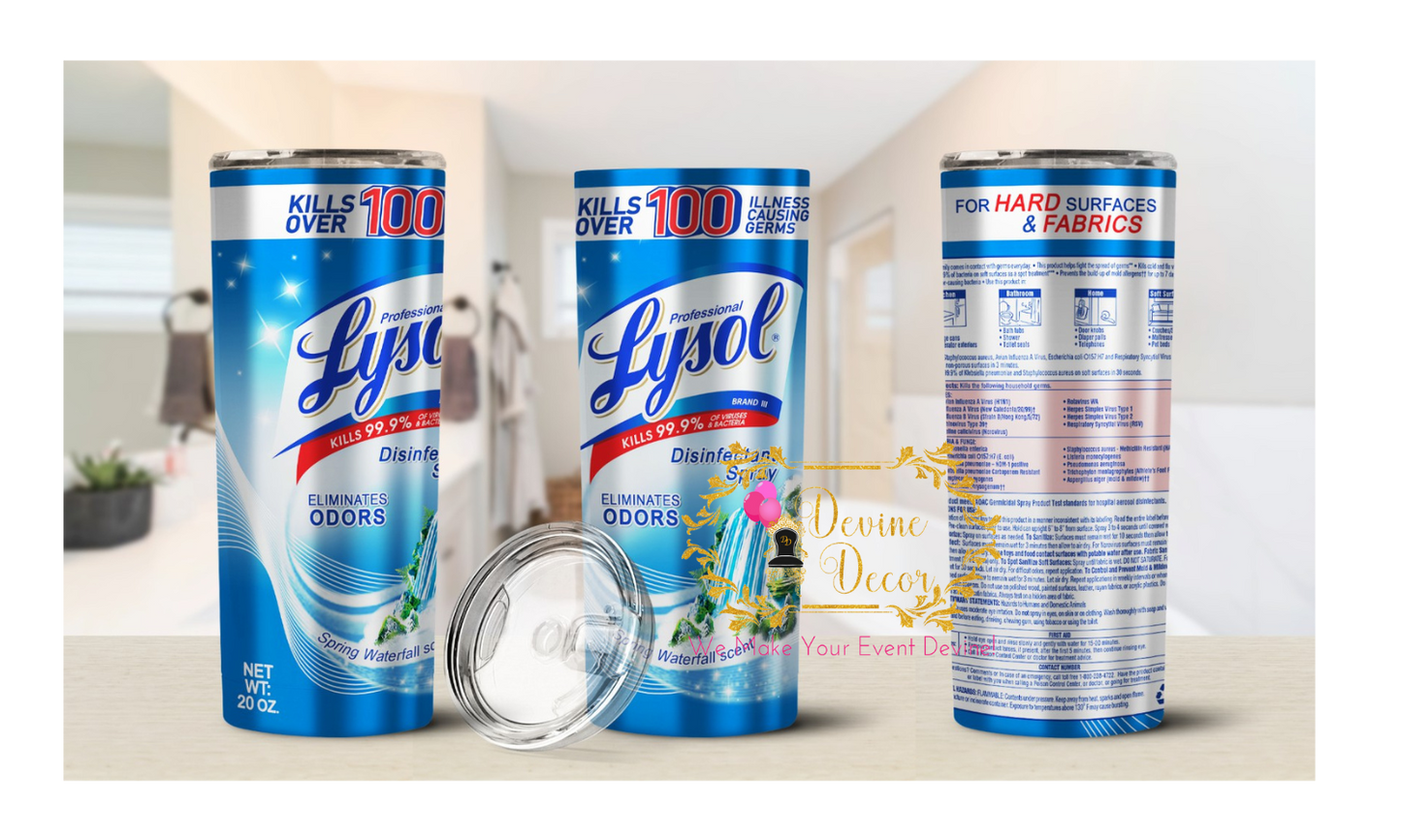 20 oz Disinfectant Spray Inspired Tumbler | Devine Decor