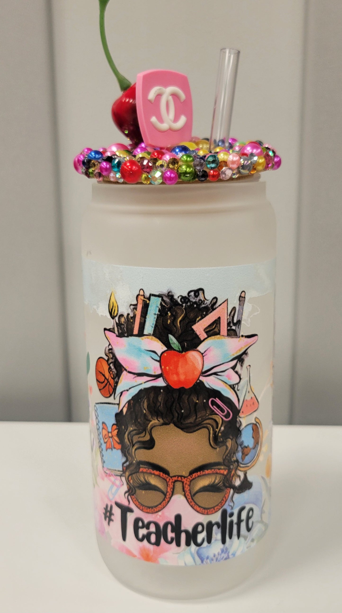 Teacher Life Melanin Glass Tumbler| Devine Decor