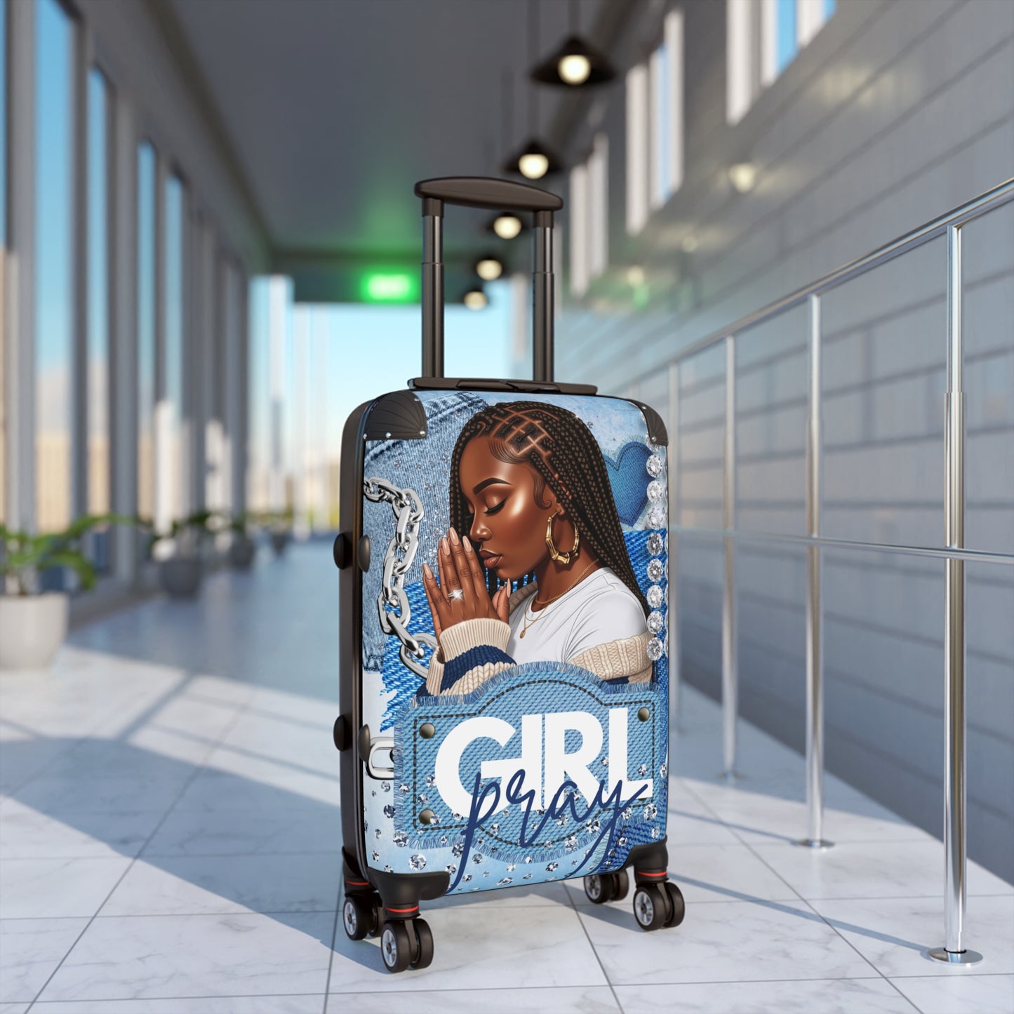 Braid Girl Pray Carry-On Suitcase