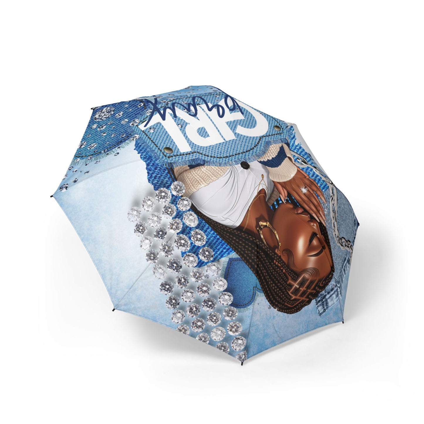 Braid Girl Pray Travel Umbrella