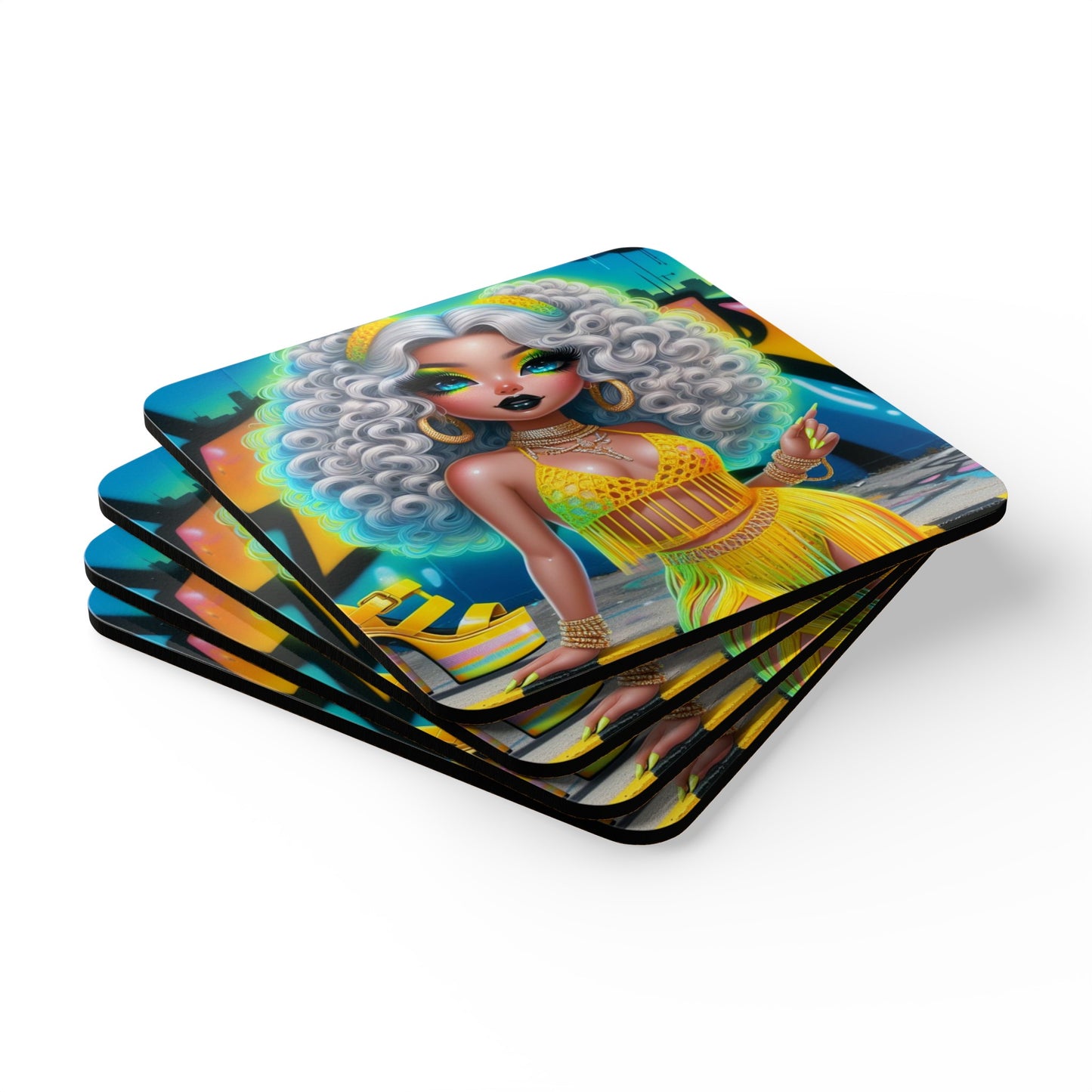 "PRETTY IN YELLOW" Coaster Set