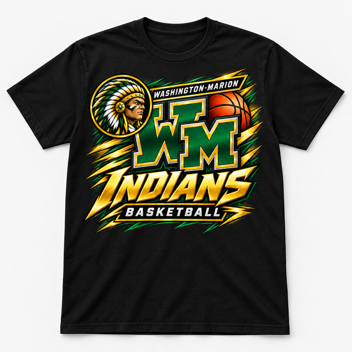 Washington Marion Indian WM Basketball Tee