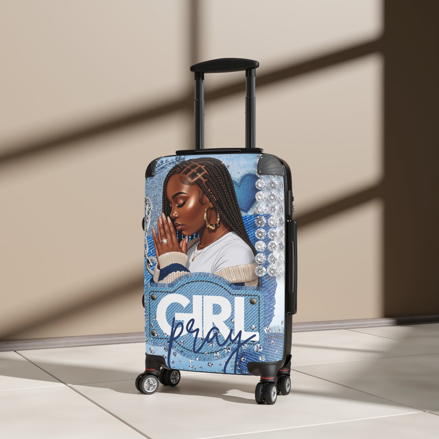 Braid Girl Pray Carry-On Suitcase