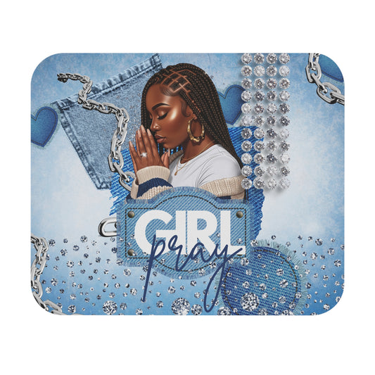 Braid Girl Pray Decorative Mouse Pad