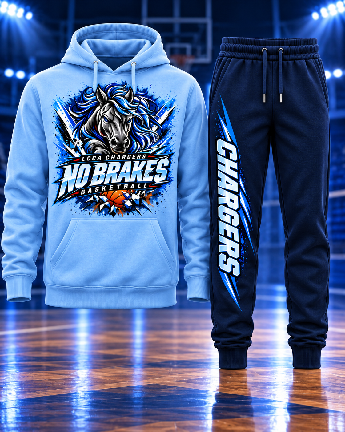 No Brakea LCCA Chargers Basketball Jogger Set